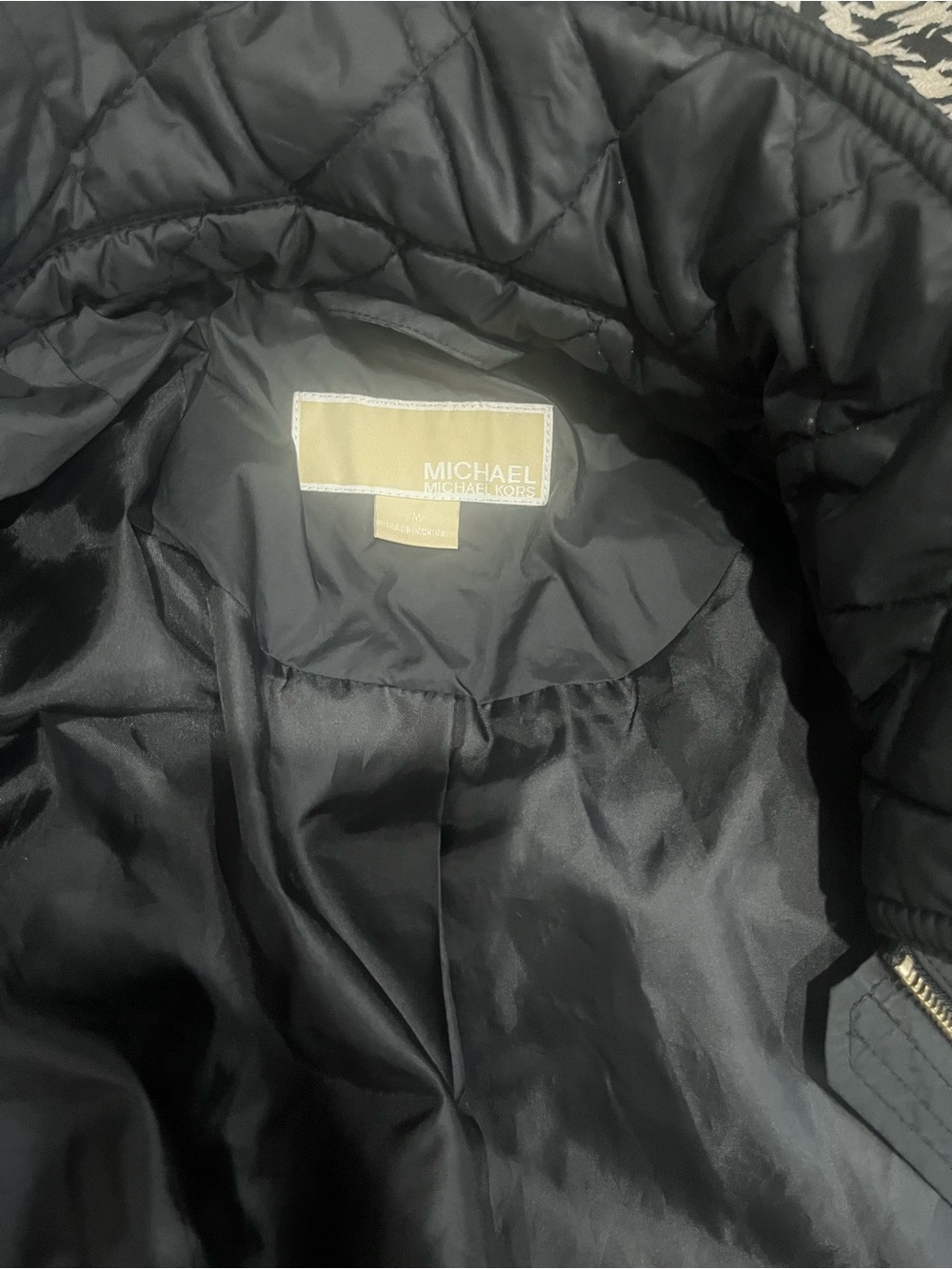 Michael Kors Black Quilted Puffer Jacket with Zip